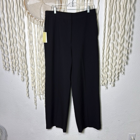 Aritzia | Wilfred NWT Black Polyester Wide Leg Crop Dress Pants Size 16 - Picture 1 of 10